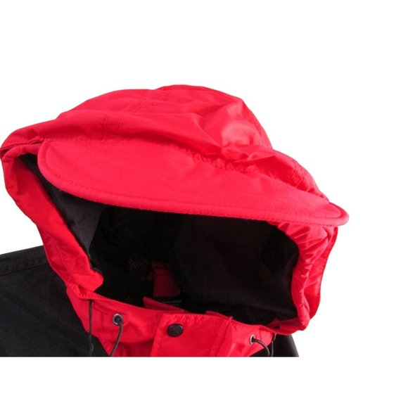 REI Gore Tex Anorak Wind Breaker Mens XL Hood Armpit Vents Red Black GUC - Picture 14 of 16